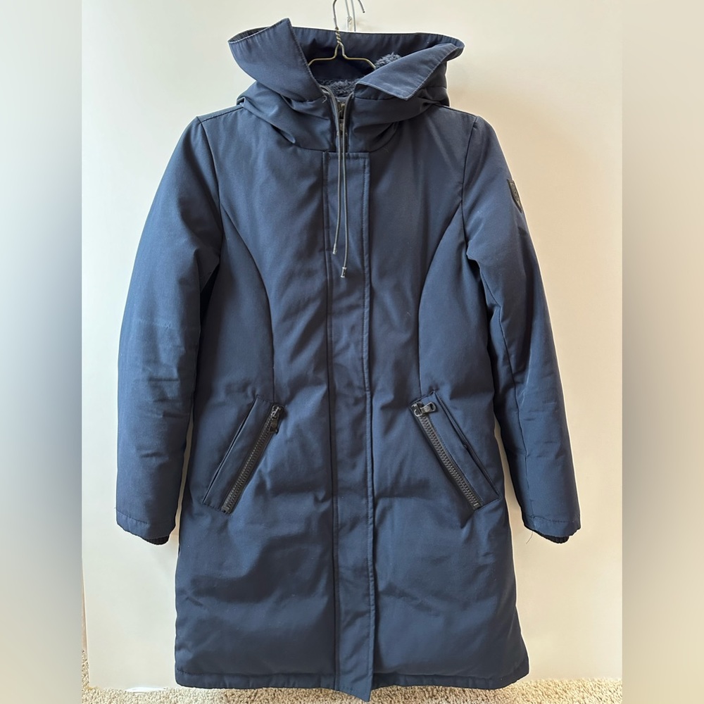 Vince Camuto Womens Navy Down Parka Jacket